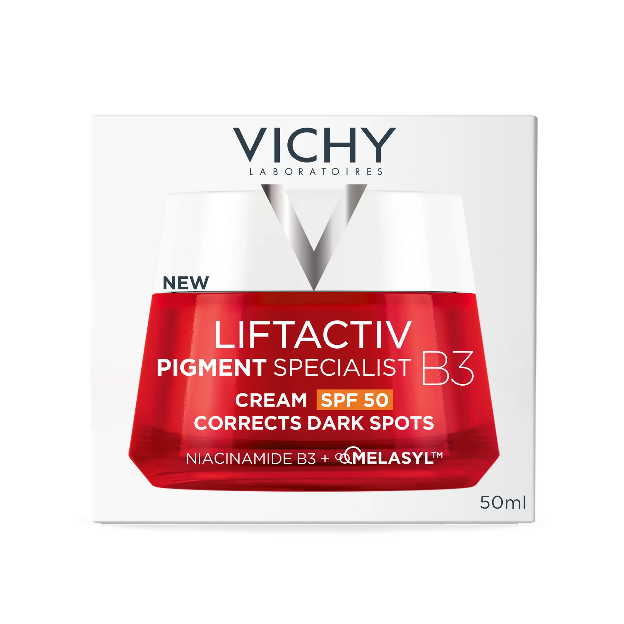 Vichy Liftactiv Crema Viso B3 SPF50, 50 Ml Anti-Macchie