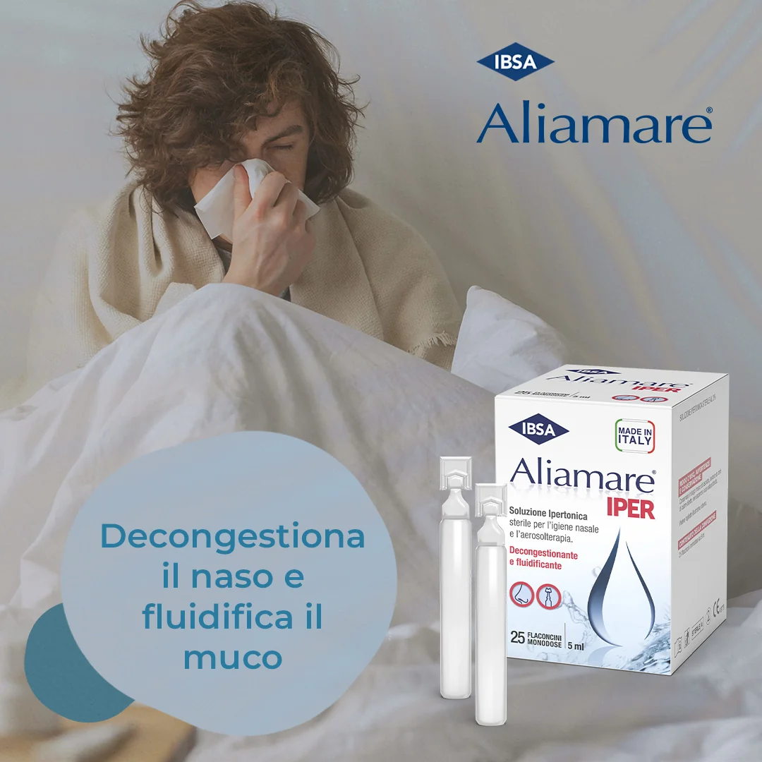 Aliamare Iper Soluzione Ipertonica 25 Flaconcini Monodose Igiene Nasale