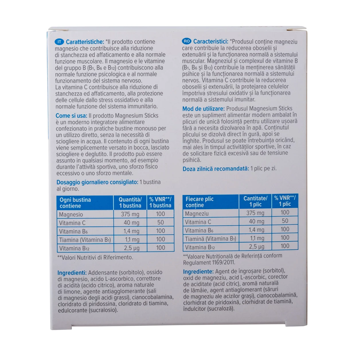 Dr. Max Magnesio Sticks 375MG 30 Bustine Con Vitamina C e del Gruppo B