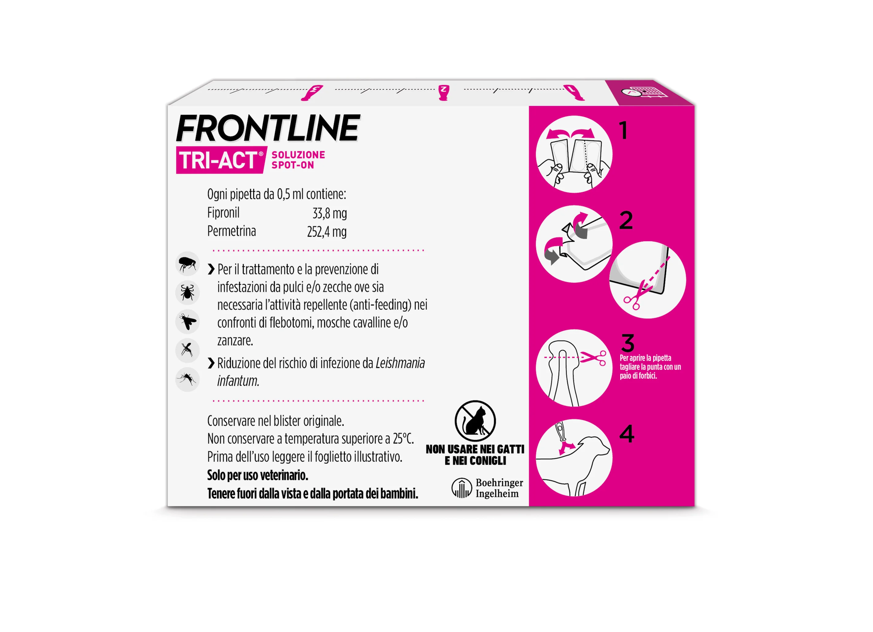 Frontline Tri-Act X3 Antiparassitario Per Cani Contro Parassiti E Insetti Volanti (2-5Kg)