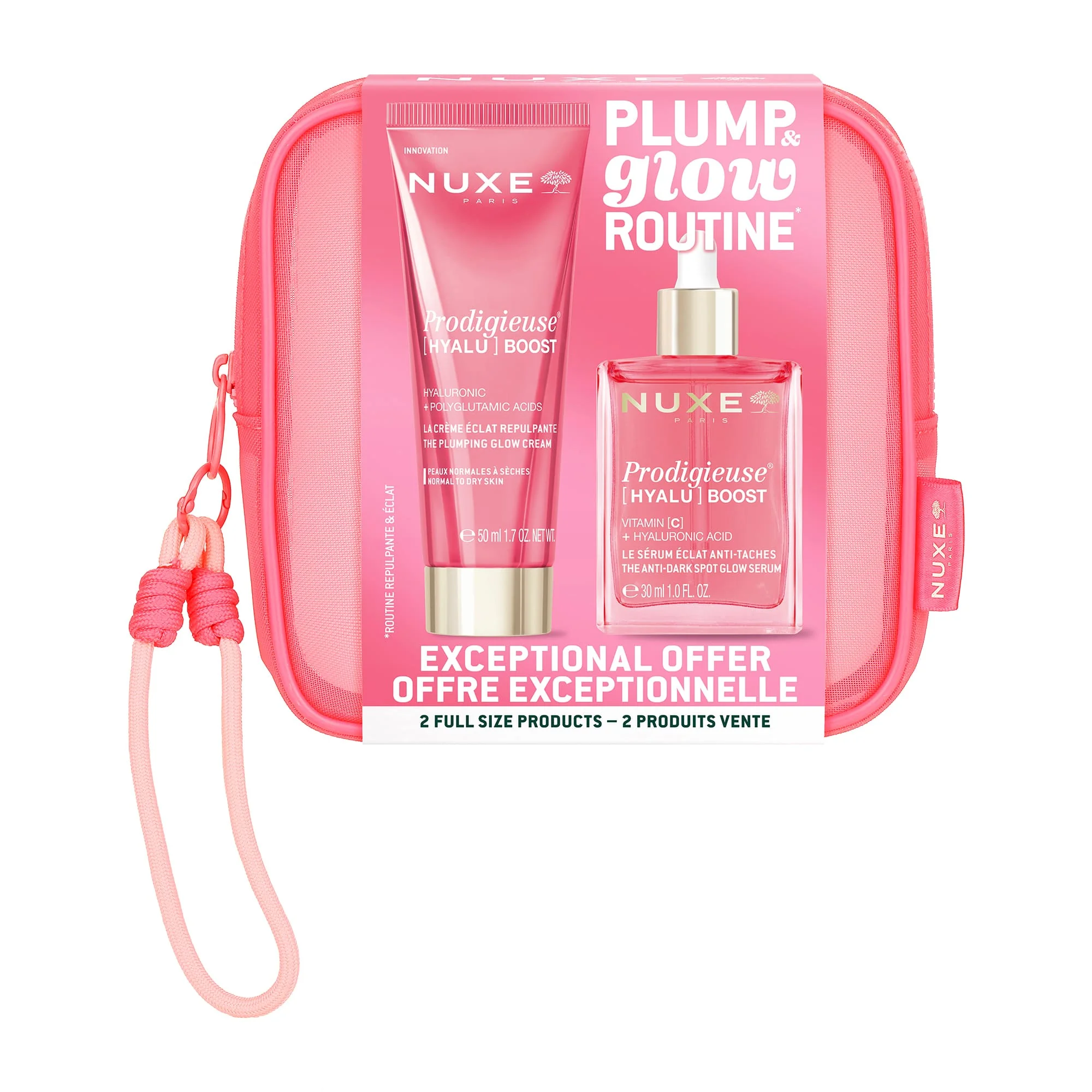 Nuxe Hyalu Boost Kit 1 Prodigieuse Boost Siero Illuminante Vitamina C 30 ml + 1 Prodigieuse Boost Crema Illuminante Rimpolpante 50 ml Trattamento Viso Completo