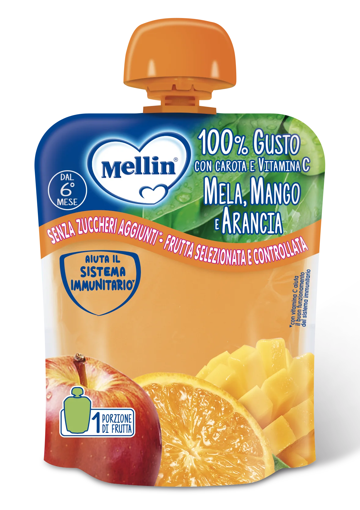 Mellin Pouch Arancia 90 G Mango