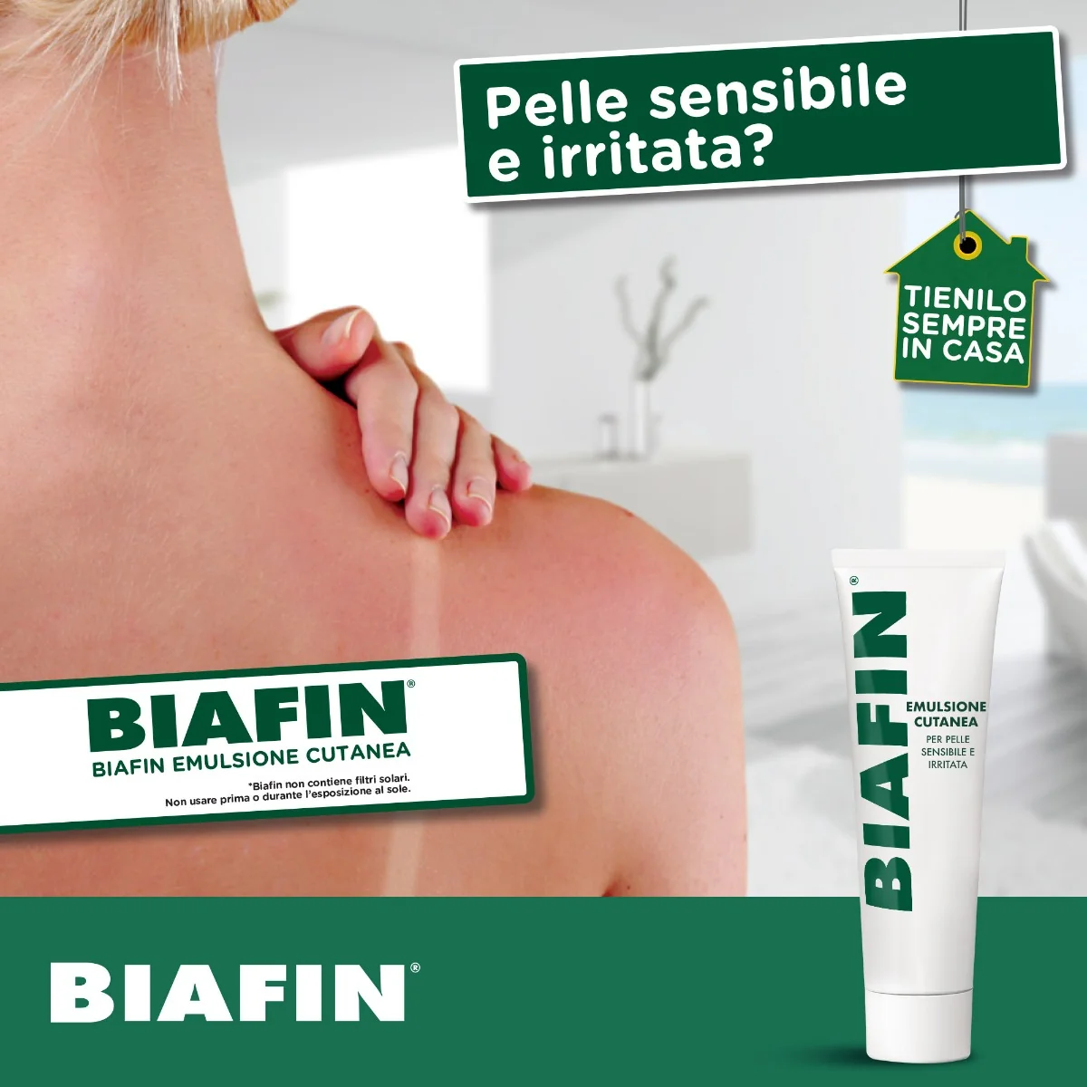 Biafin Emulsione Cutanea Idratante Lenitiva 100 ml Crema scottature e pelle sensibile e irritata