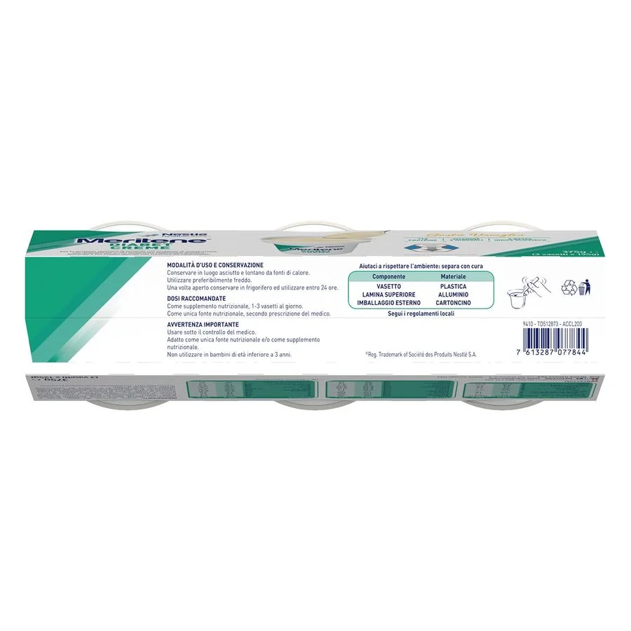 Meritene Diabet Cr Van 3X125 g Alimento Iperproteico e Ipercalorico