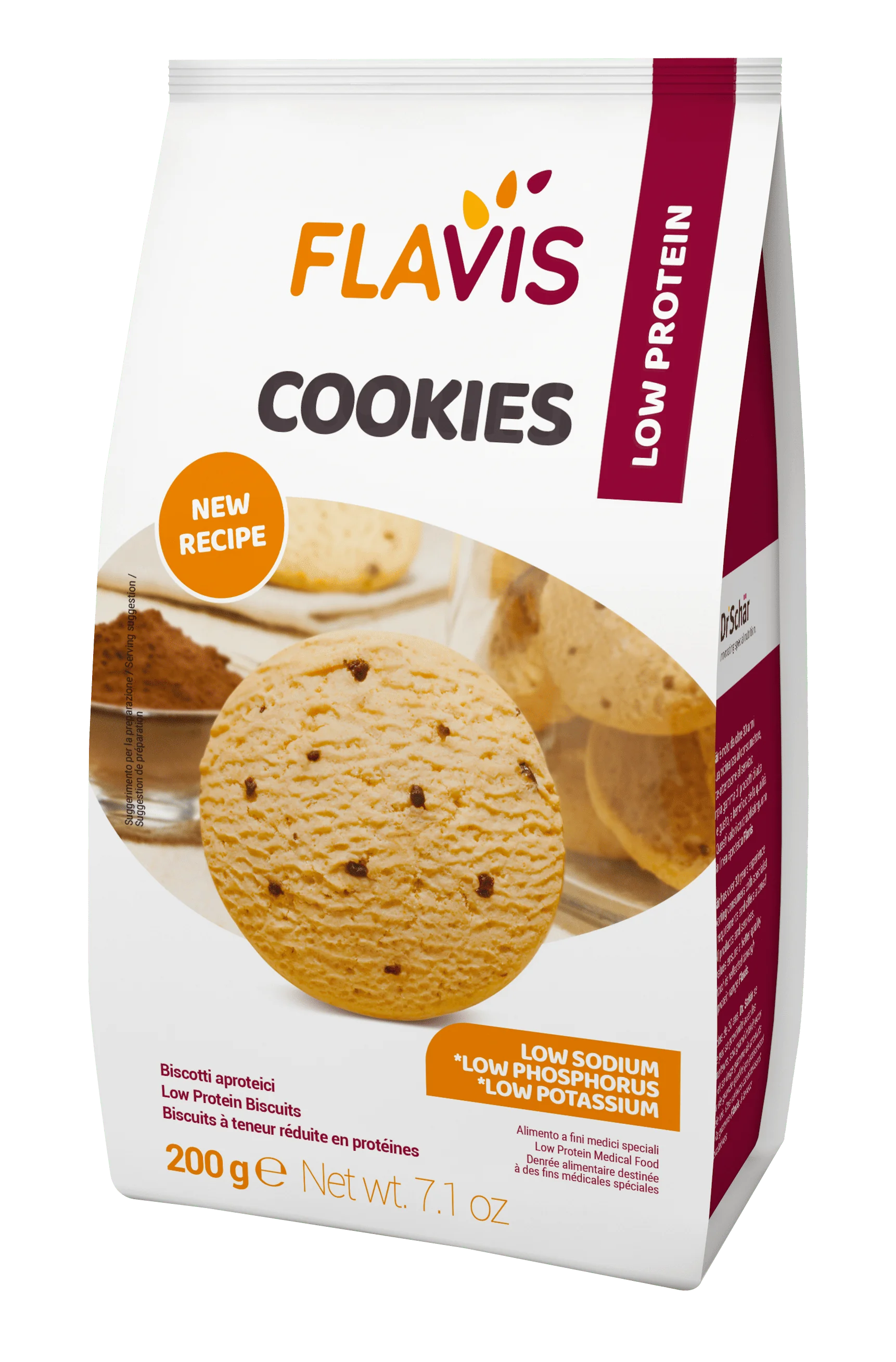 Flavis Choco Chip Biscotti Aproteici con Pezzetti di Cioccolato 200 g