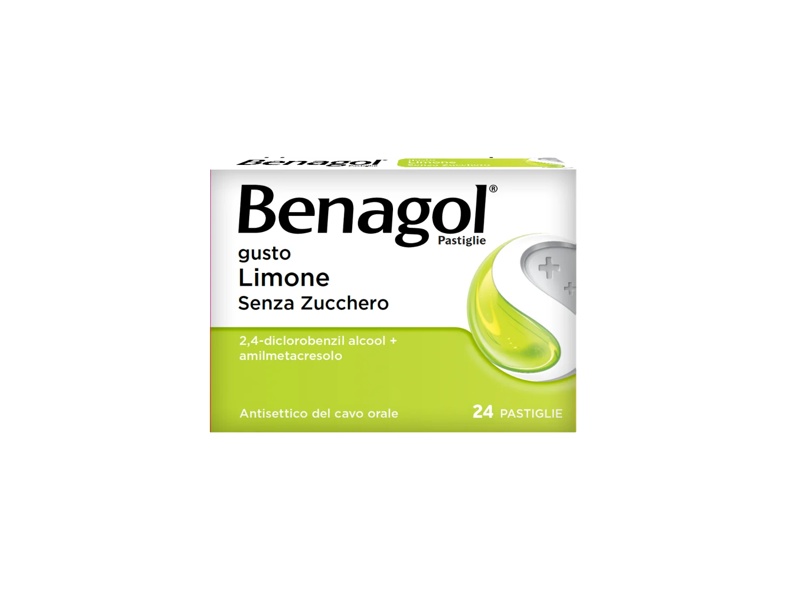 Benagol Pastiglie Limone Senza Zucchero Antisettico per Cavo Orale 24 Pastiglie Antisettico Cavo Orale