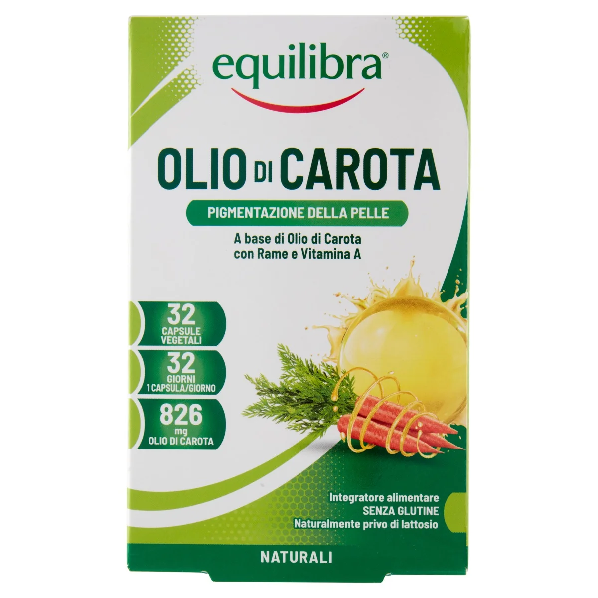 Equilibra Olio Di Carota 32 Compresse Vegetali Bellezza della Pelle