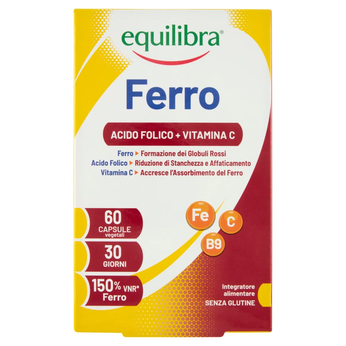 Equilibra Ferro Con Acido Folico+Vit C 60 Compresse Integratore di Ferro