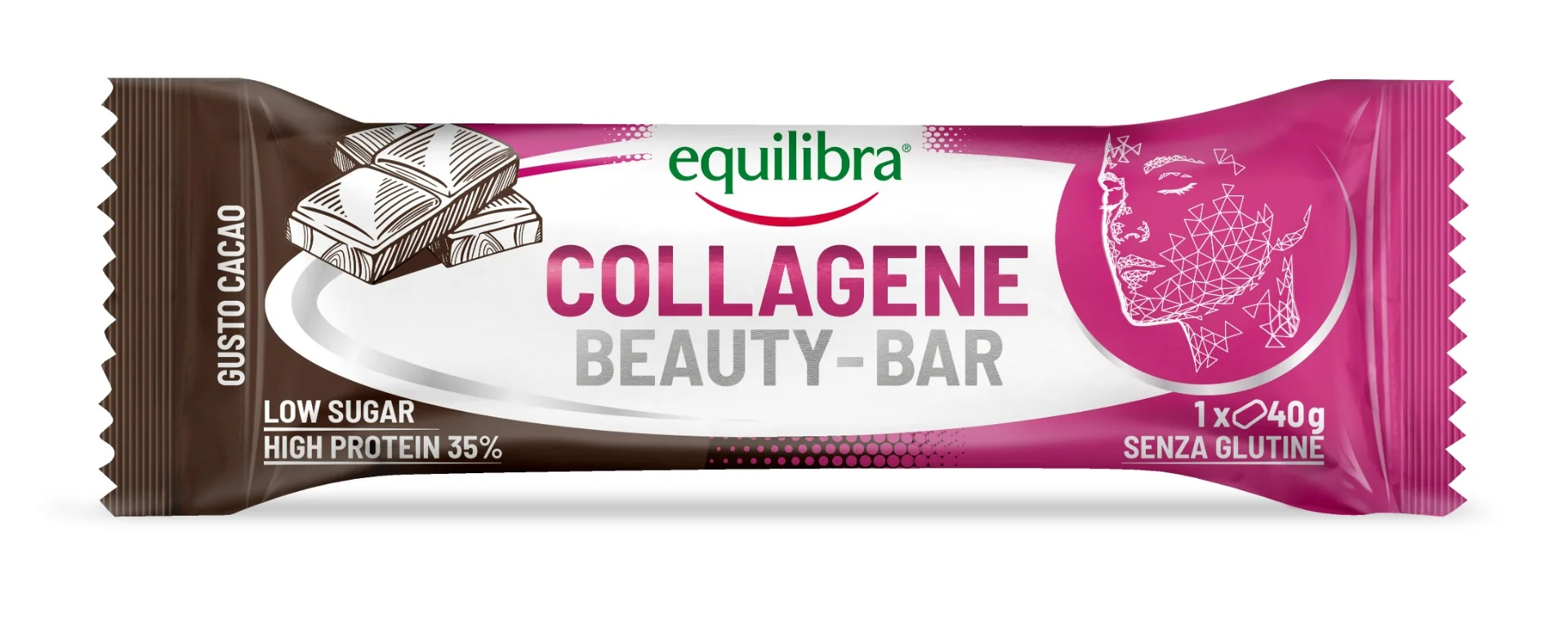 Collagane Beauty Barrette Cacao 40 g Barretta Proteica
