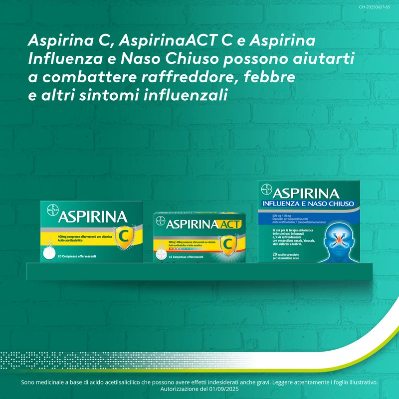 Aspirina Influenza e Naso Chiuso 10 Bustine Decongestionante