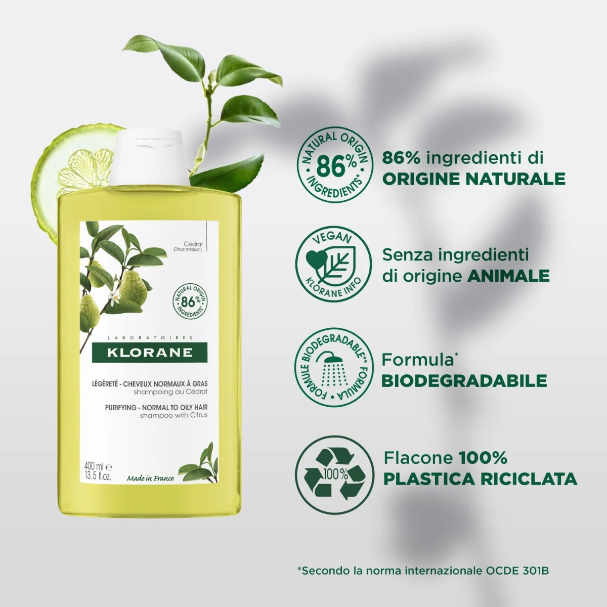 Klorane Shampoo Cedro 200 Ml Purifica e Rivitalizza