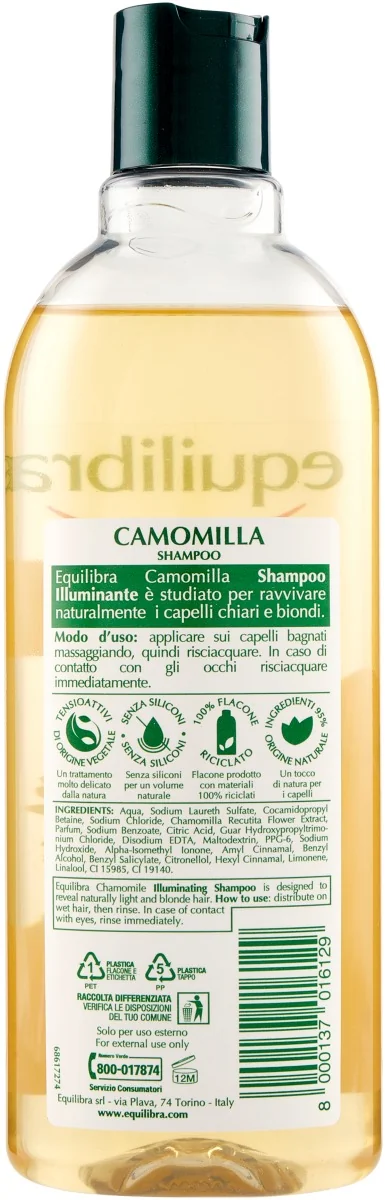 Equilibra Shampoo Illuminante Camoilla 300 Ml Dermatologicamente Testato