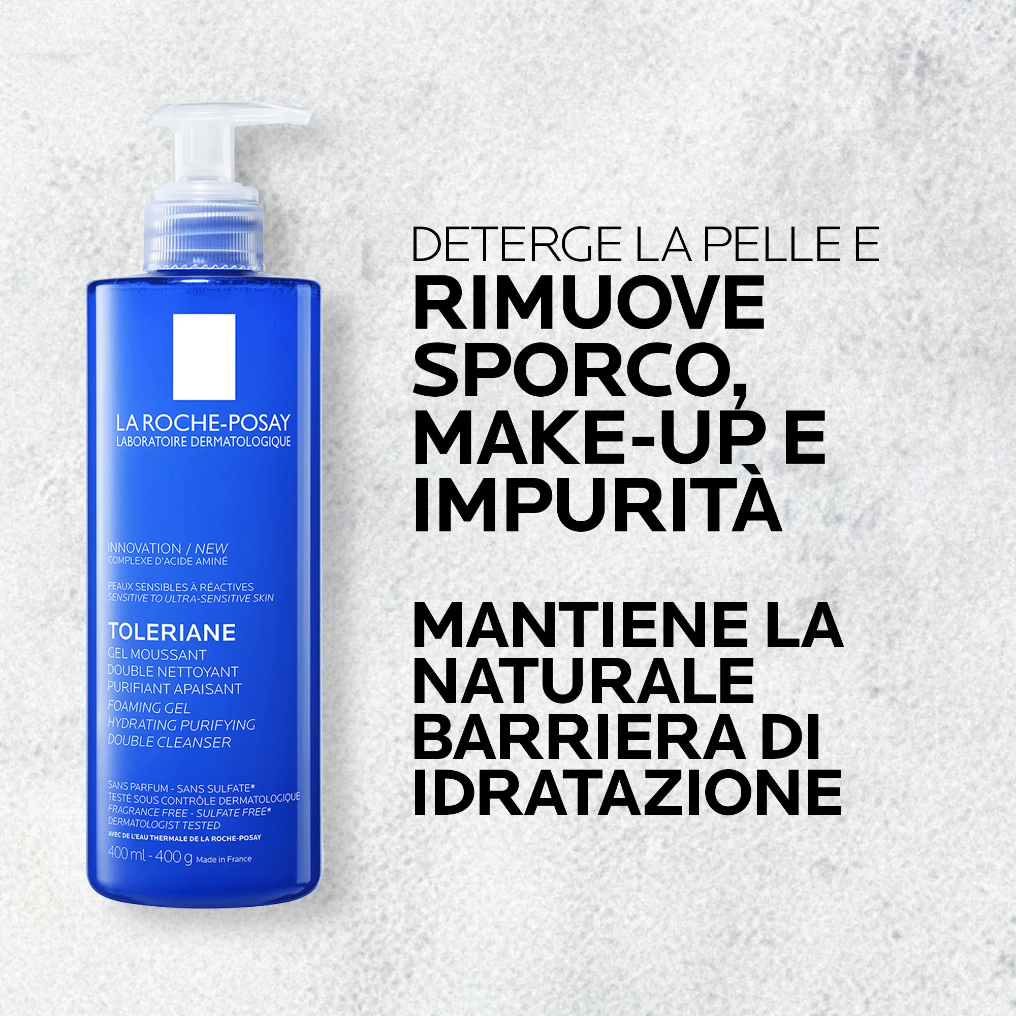 La Roche Posay Toleriane Gel Detergente 400 Ml Idratante e purificante