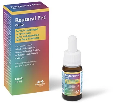 Reuteral Pet Gatto Gocce 10Ml Flora Batterica Intestinale
