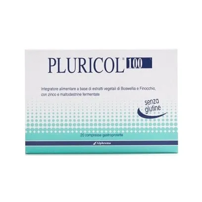 Pluricol 100 Integratore Infiammazione Cronica del Colon 20 Compresse Digestione ed Eliminazione Gas