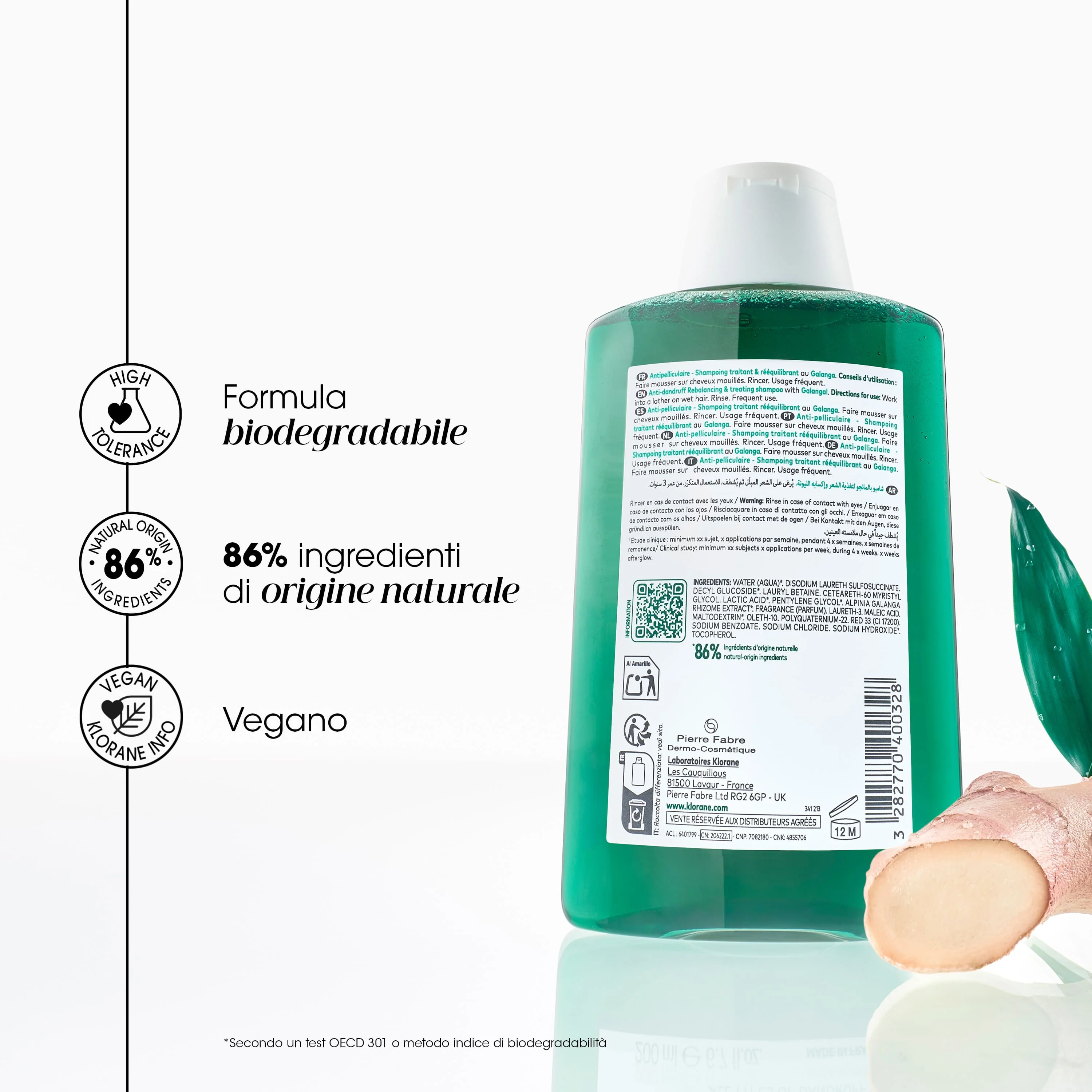 Klorane Shampoo Trattante & Riequilibrante Galanga 200 Ml 25