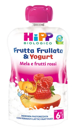 HIPP BIO FRUTTA FRULLATA & YOGURT MELA E FRUTTI ROSSI 90G