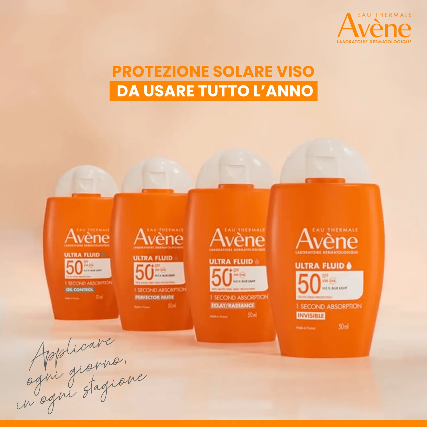 Avene Solare Ultra Fluid Luminosità SPF50+ 50 ml Pelle Sensibile
