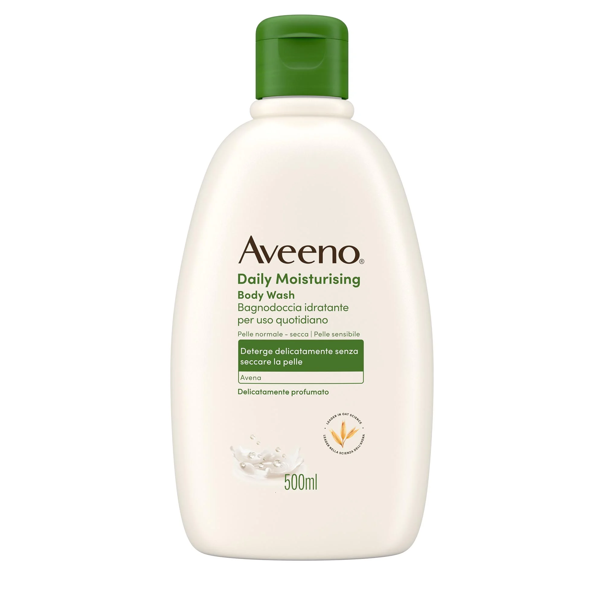 Aveeno Daily Moisturising Detergente Corpo 500 ml Bagnoschiuma Per Pelli da Normali a Secche