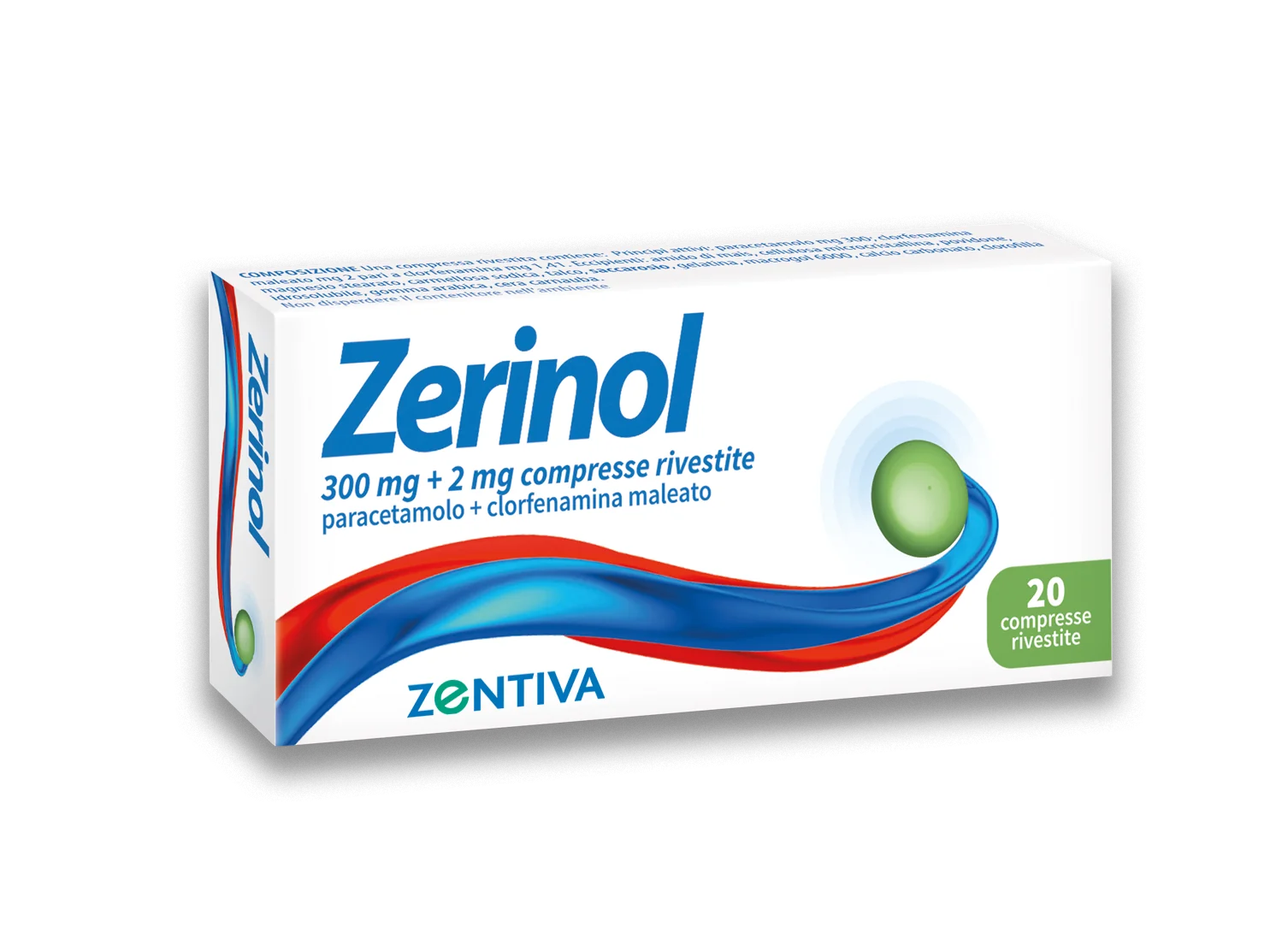 Zerinol 300 mg + 2 mg 20 Compresse Per Influenza e Raffreddore