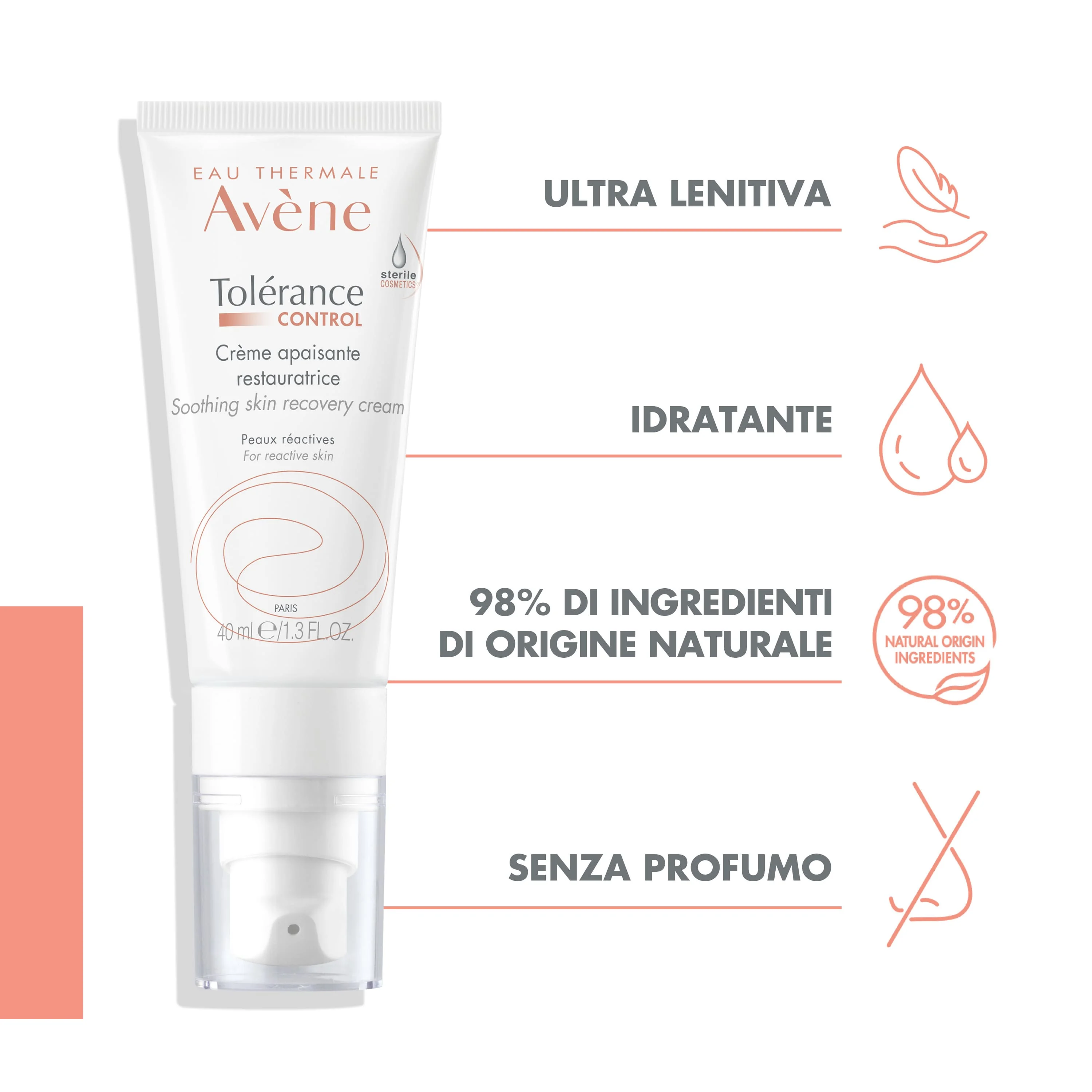 Avène Tolérance Control Crema Lenitiva 40 ml Riequilibrante