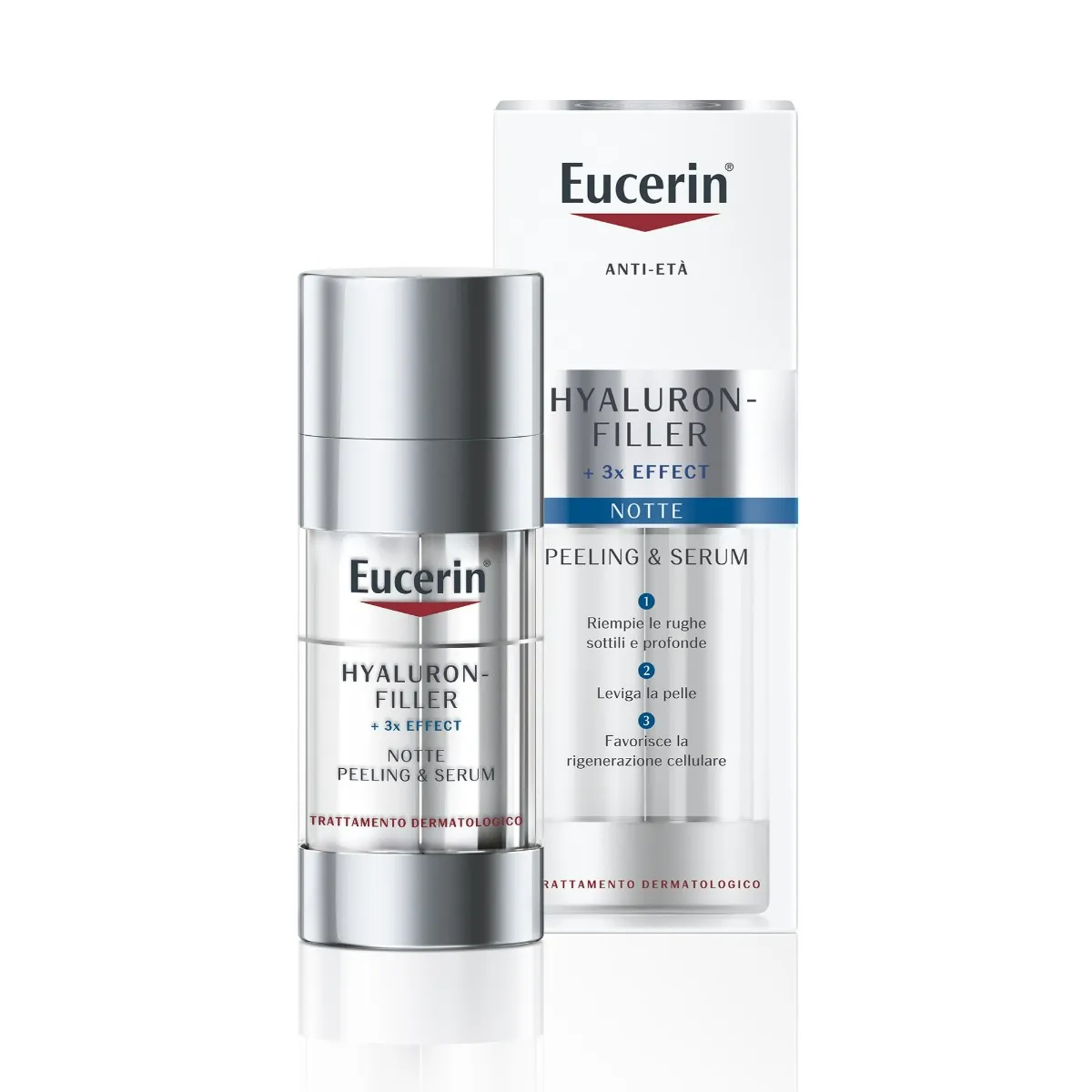 Eucerin Hyaluron-Filler Peeling & Serum Notte Anti-età 30 ml Siero Idratante Viso