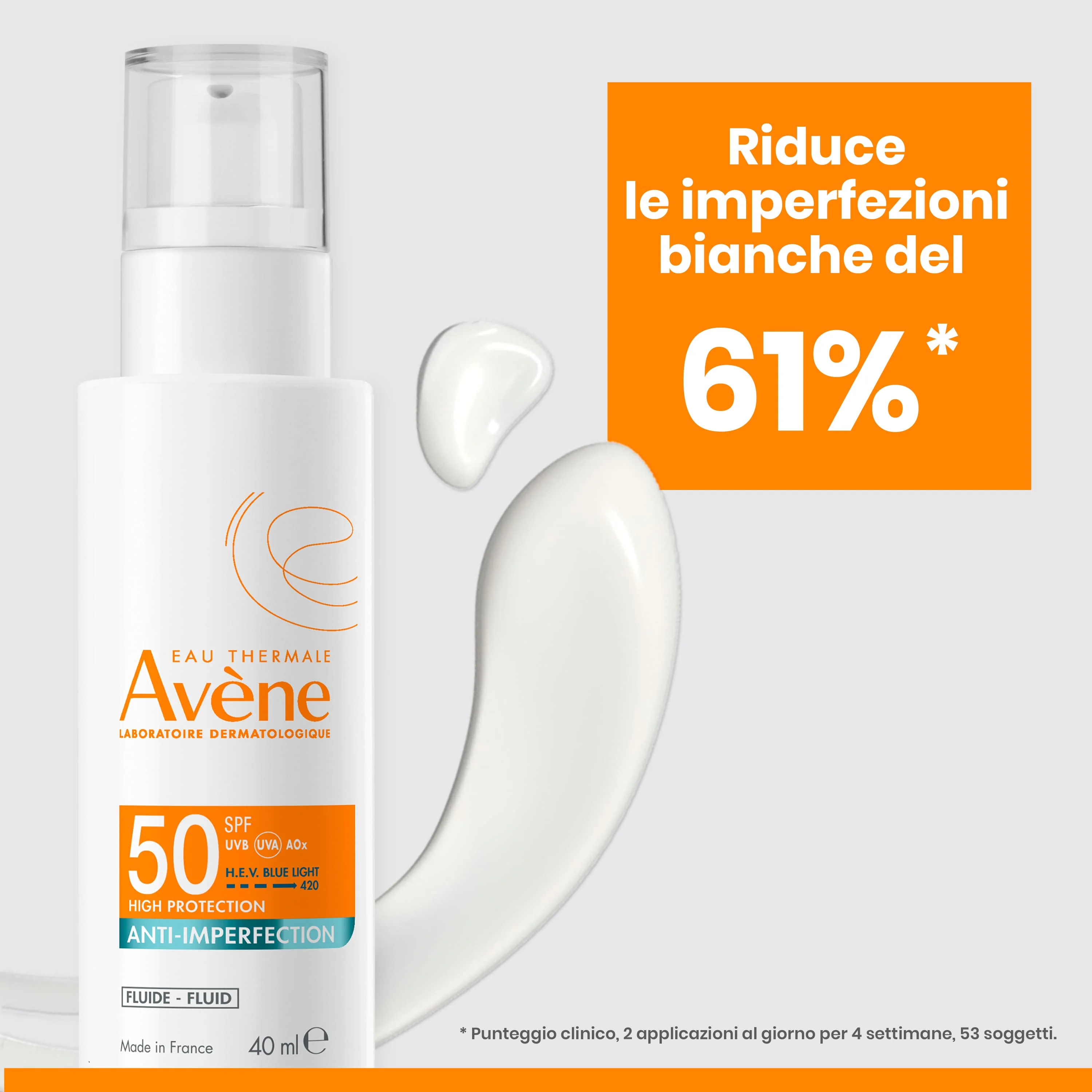 Avene Solare Fluido Anti Imperfezioni SPF50 40 ml Pelle Grassa A Tendenza Acneica