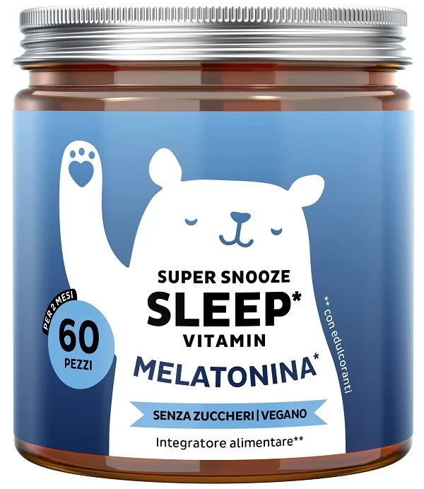 Bears With Benefits Super Snooze Sleep Vitamin Con Melatonina 60 Caramelle Gommose Vegano
