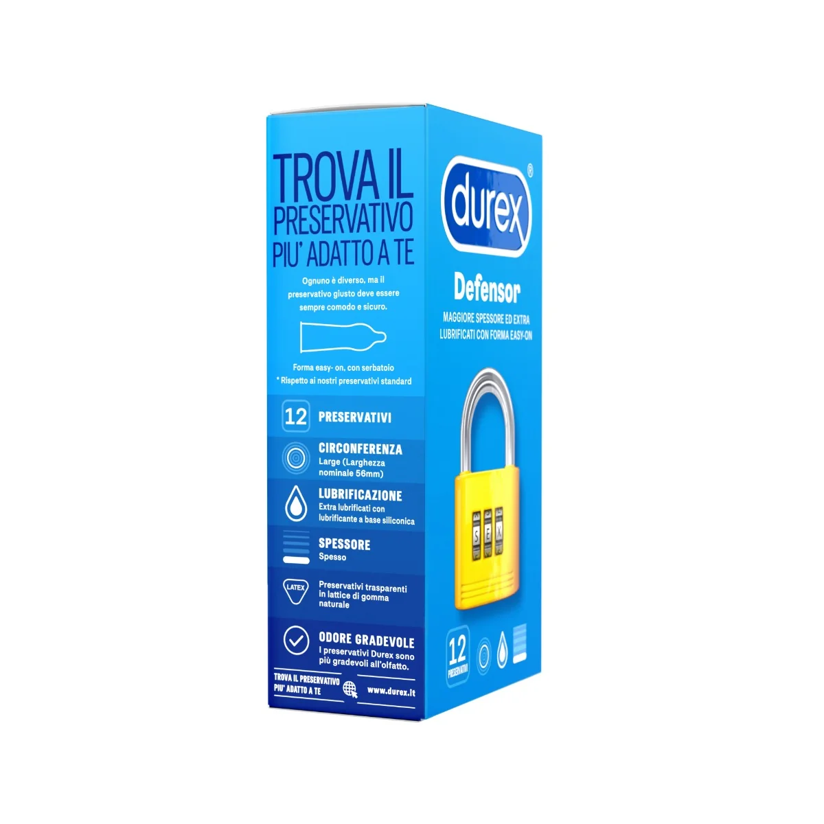 Durex Defensor Preservativi Lubrificati 12 Pezzi