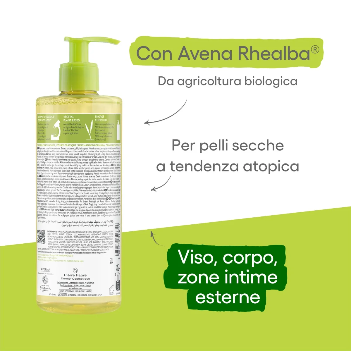 A-Derma Exomega control Special Pack 1+1 Olio lavante emolliente 500ml + Eco ricarica 500 ml IN OMAGGIO