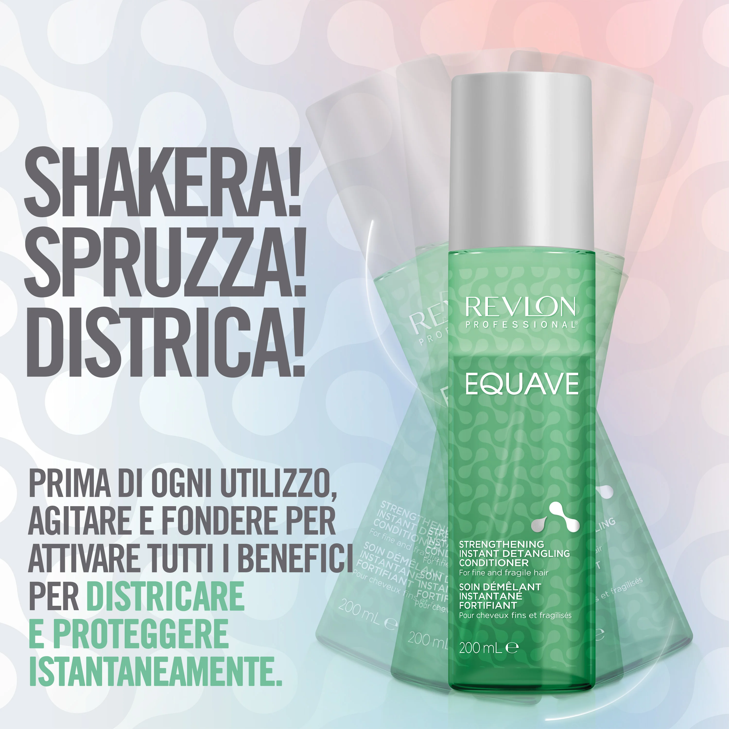 Revlon Equave Strengthening Detangling Conditioner 200 ml Districante bi-fase senza risciacquo