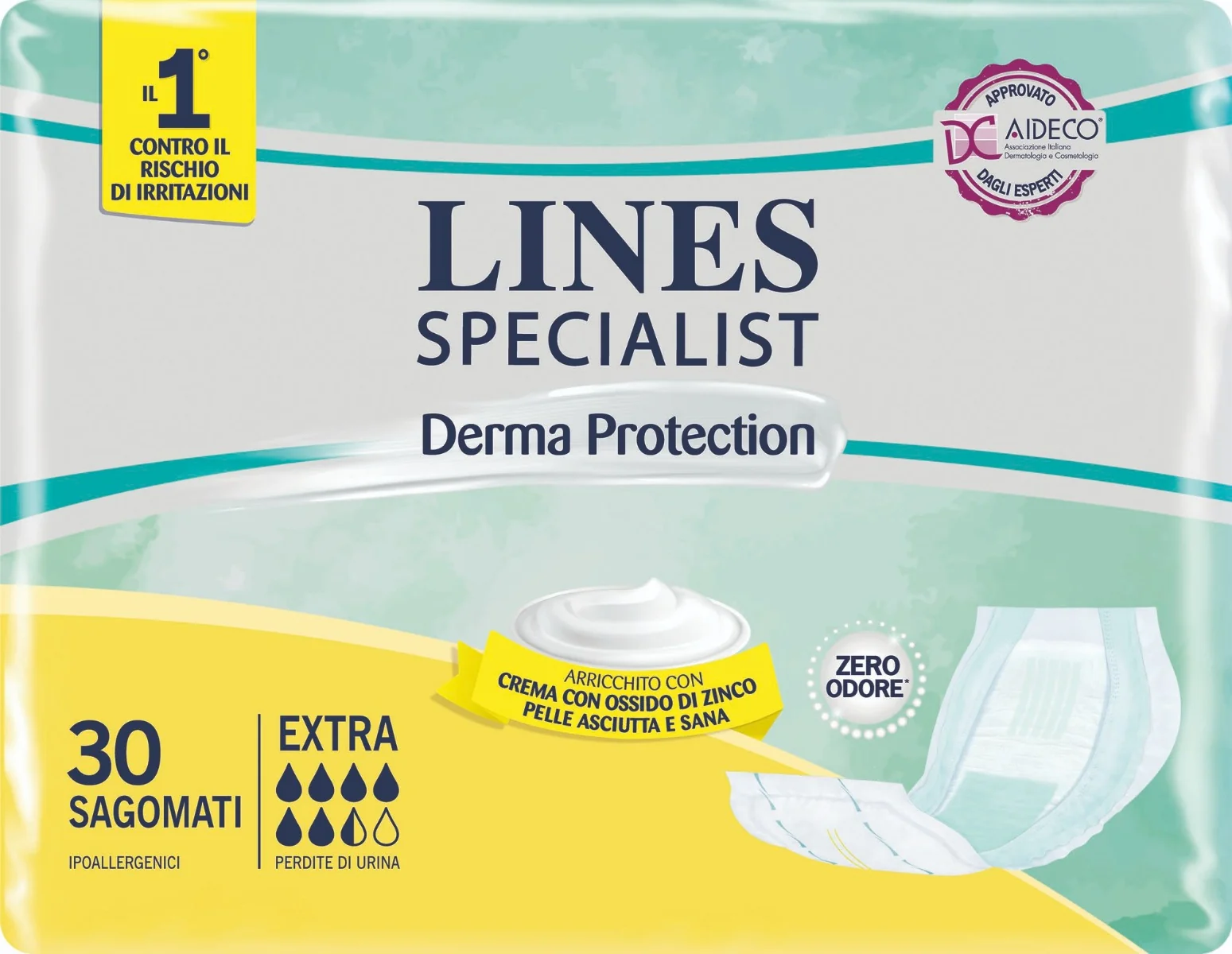 Lines Specialist Derma Pannolone Sagomato Extra 30 pezzi Per Incontinenza Urinaria