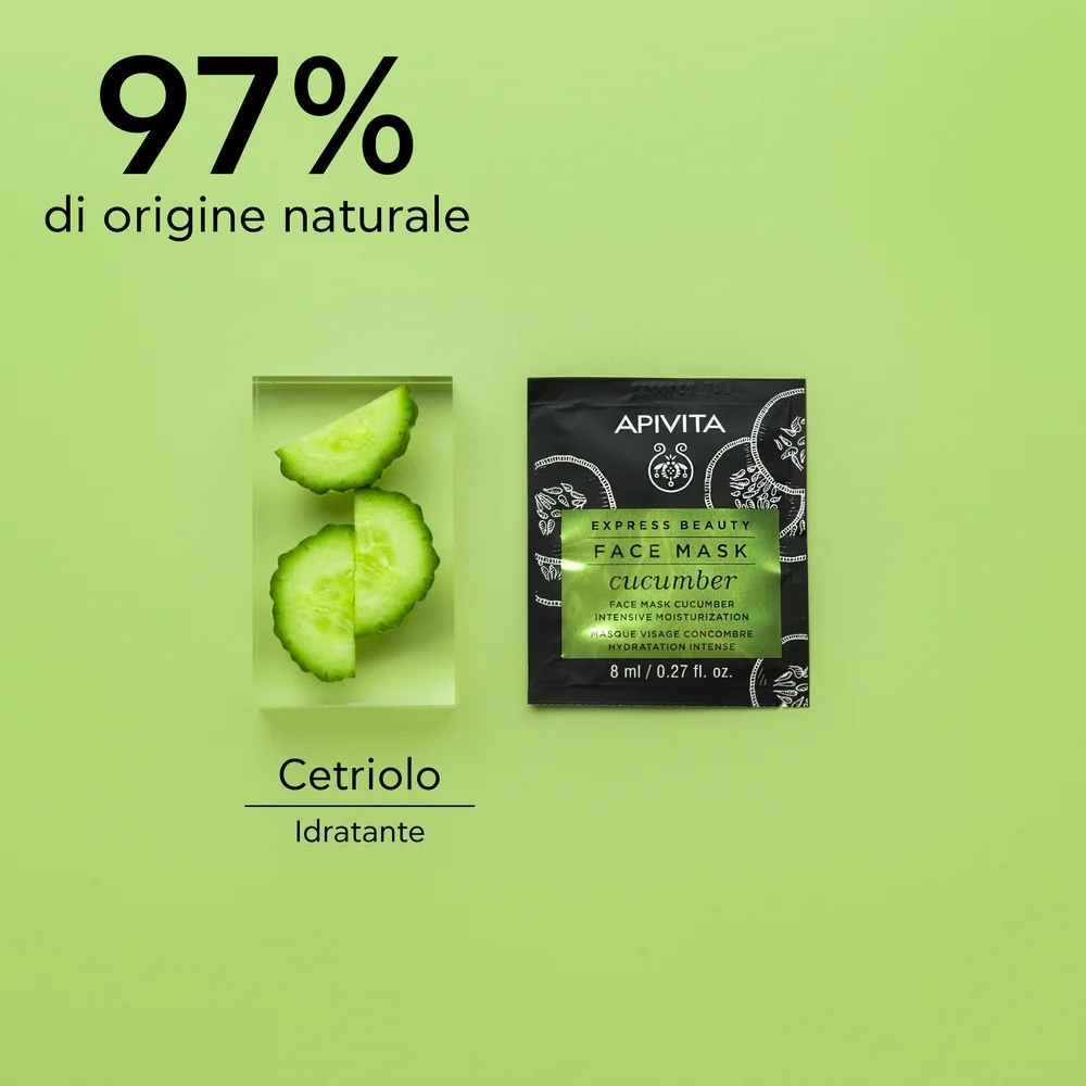 Apivita Express Cucumber 2 X 8 Ml Maschera Viso Idratante