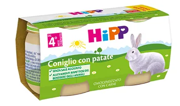 HIPP BIOLOGICO OMOGENEIZZATO CONIGLIO E PATATE 2X80 G