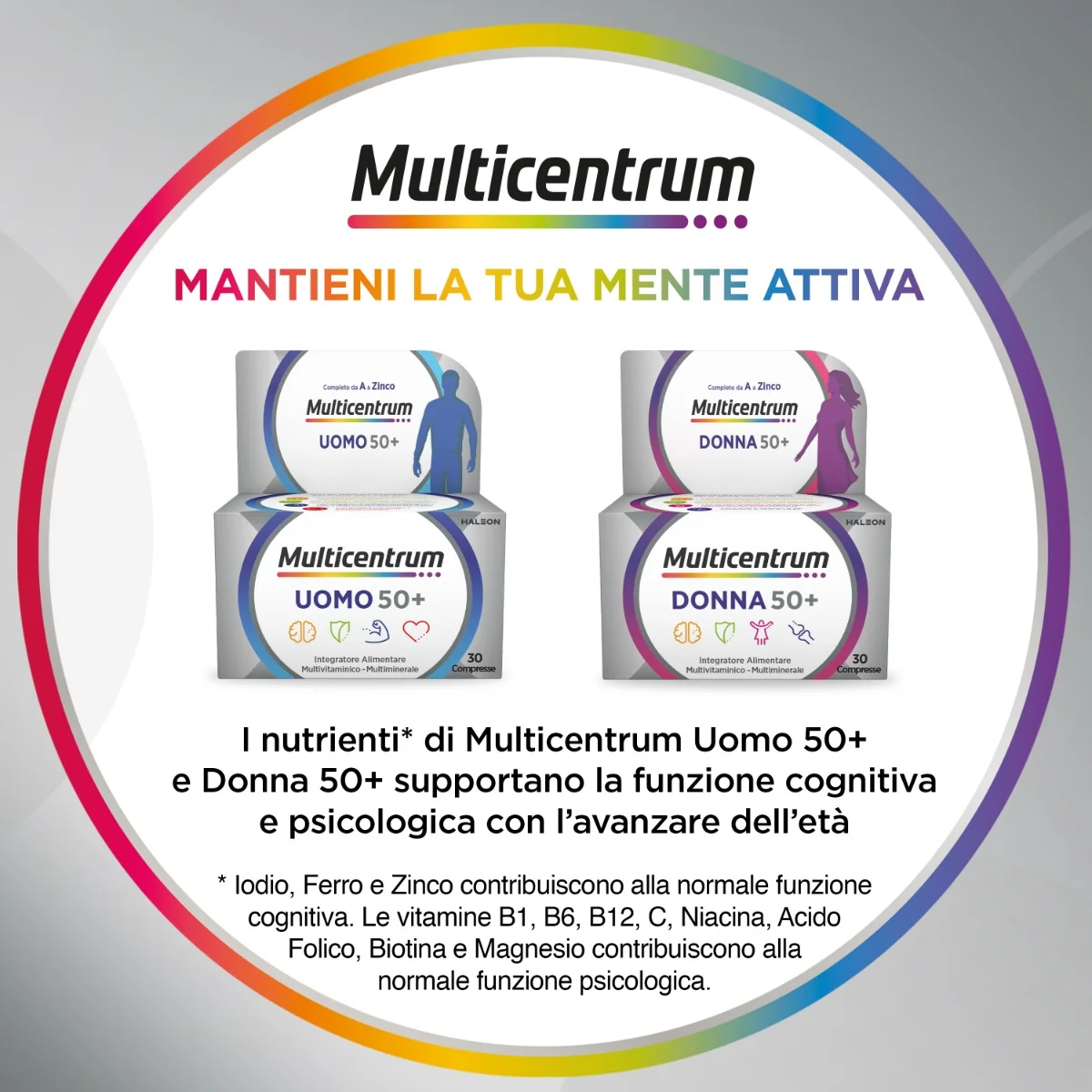 Multicentrum Uomo 50+ 90 Compresse Multivitaminico