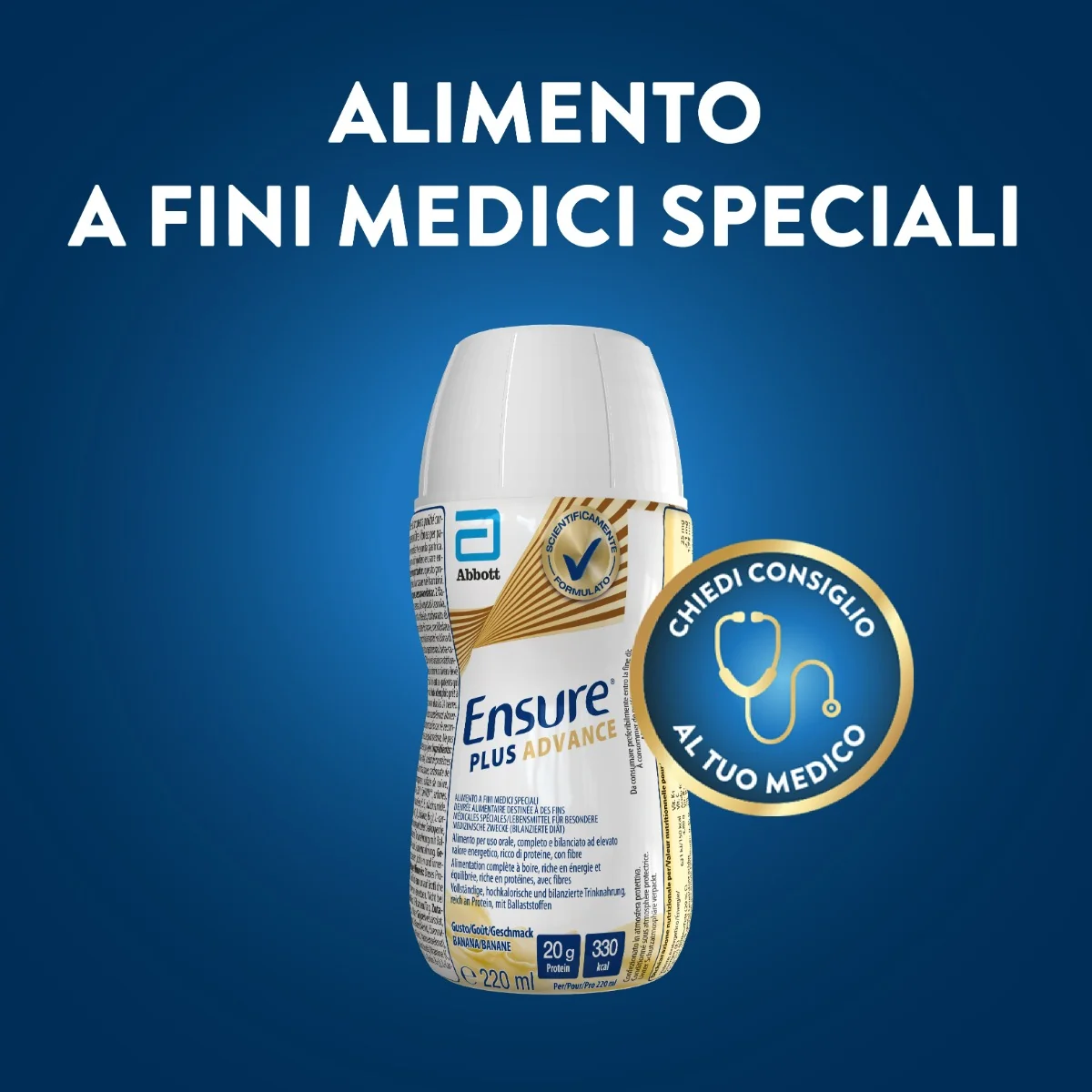 Abbott Ensure Plus Advance Banana 4x220ml Supplemento Nutrizionale Ipercalorico