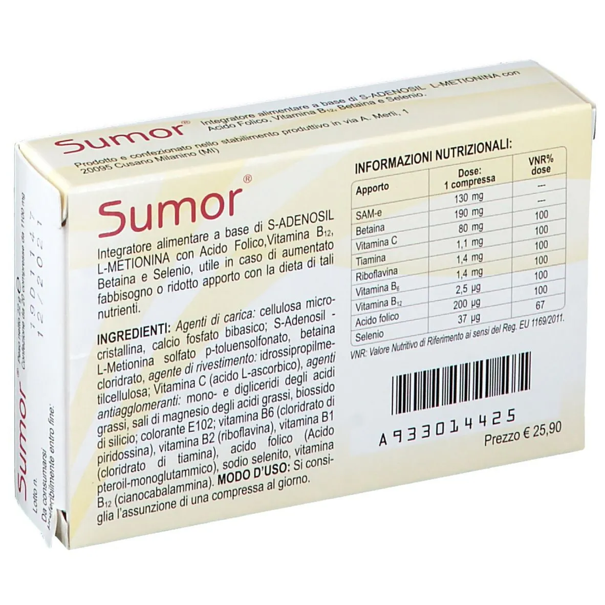 Sumor 1100 mg Integratore 20 Compresse 