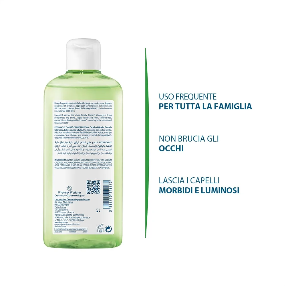 Ducray Extra Delicato Shampoo Dermo-Protettivo 200 ml Pelle Sensibile