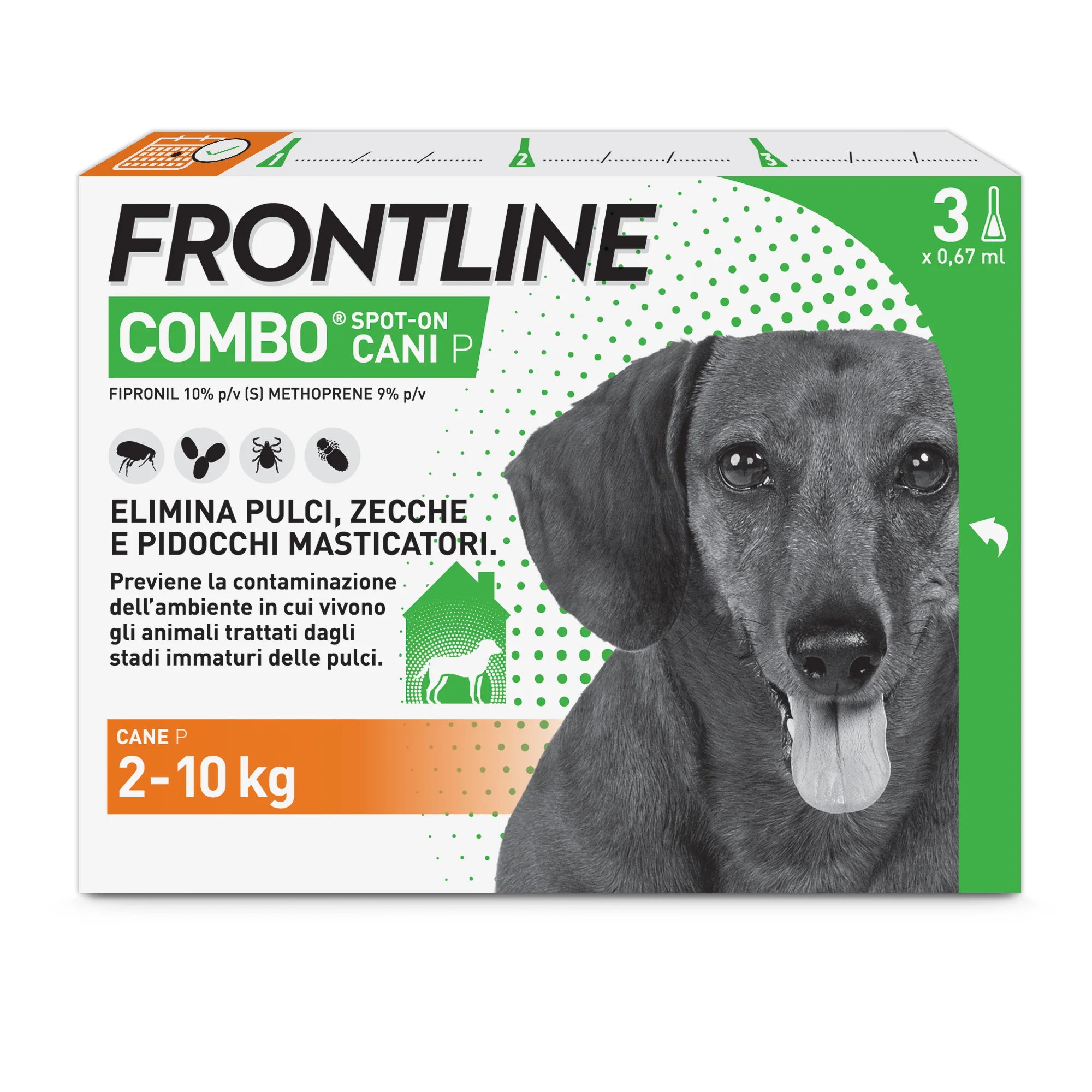 Frontline Combo Cani X3 Antiparassitario Contro Pulci, Zecche E Pidocchi (2-10Kg)