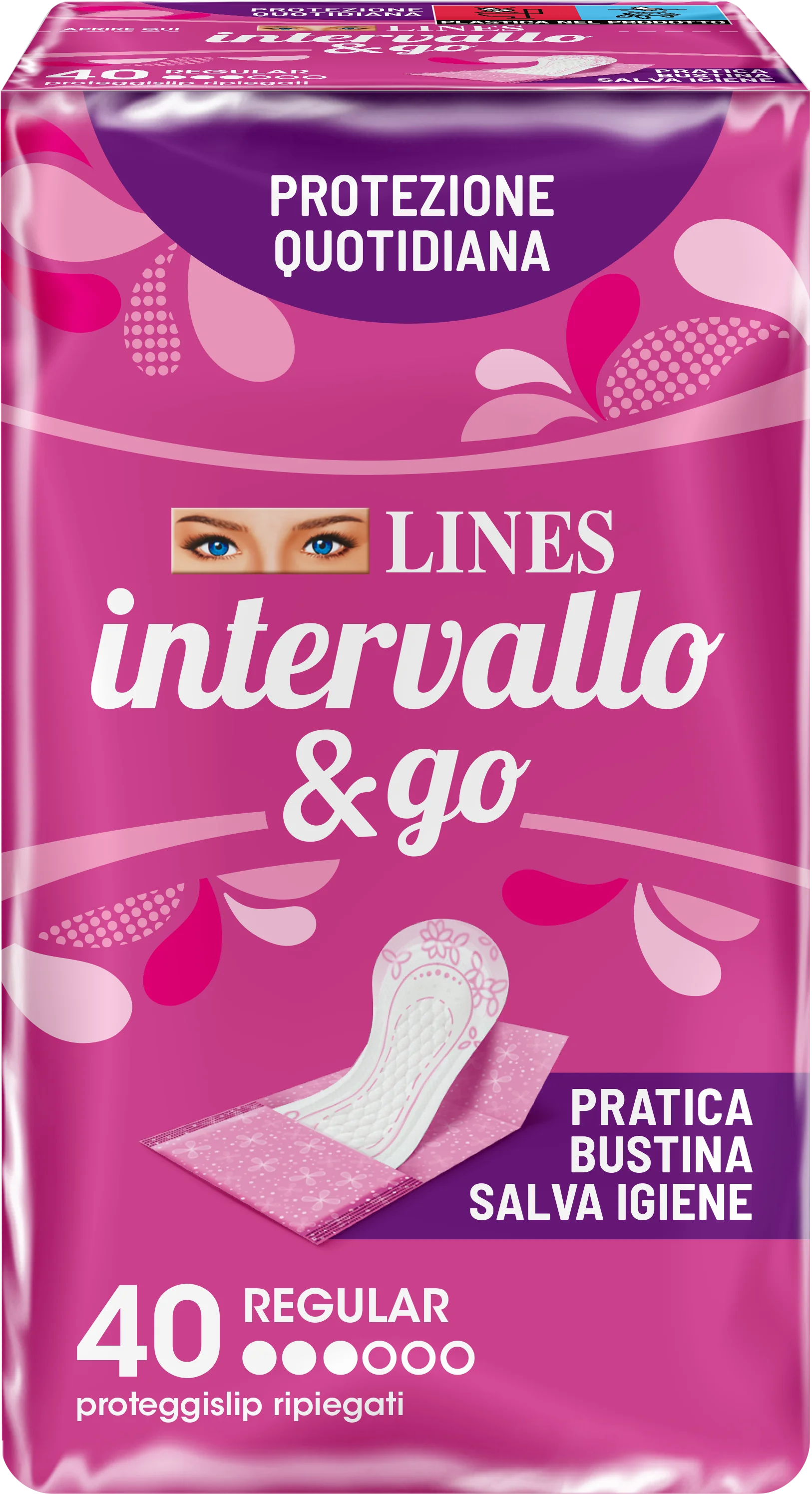 Lines Intervallo 40 pezzi Salvaslip Ripiegati