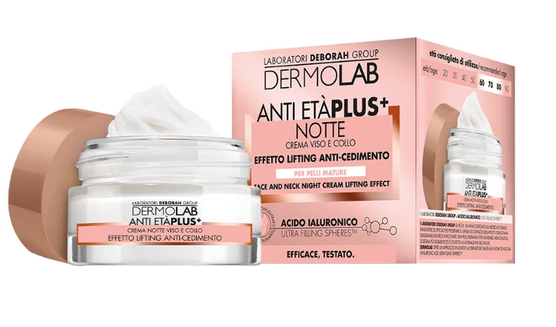Dermolab Anti Età Plus + - Crema Notte Viso e Collo Effetto Lifting Antiage