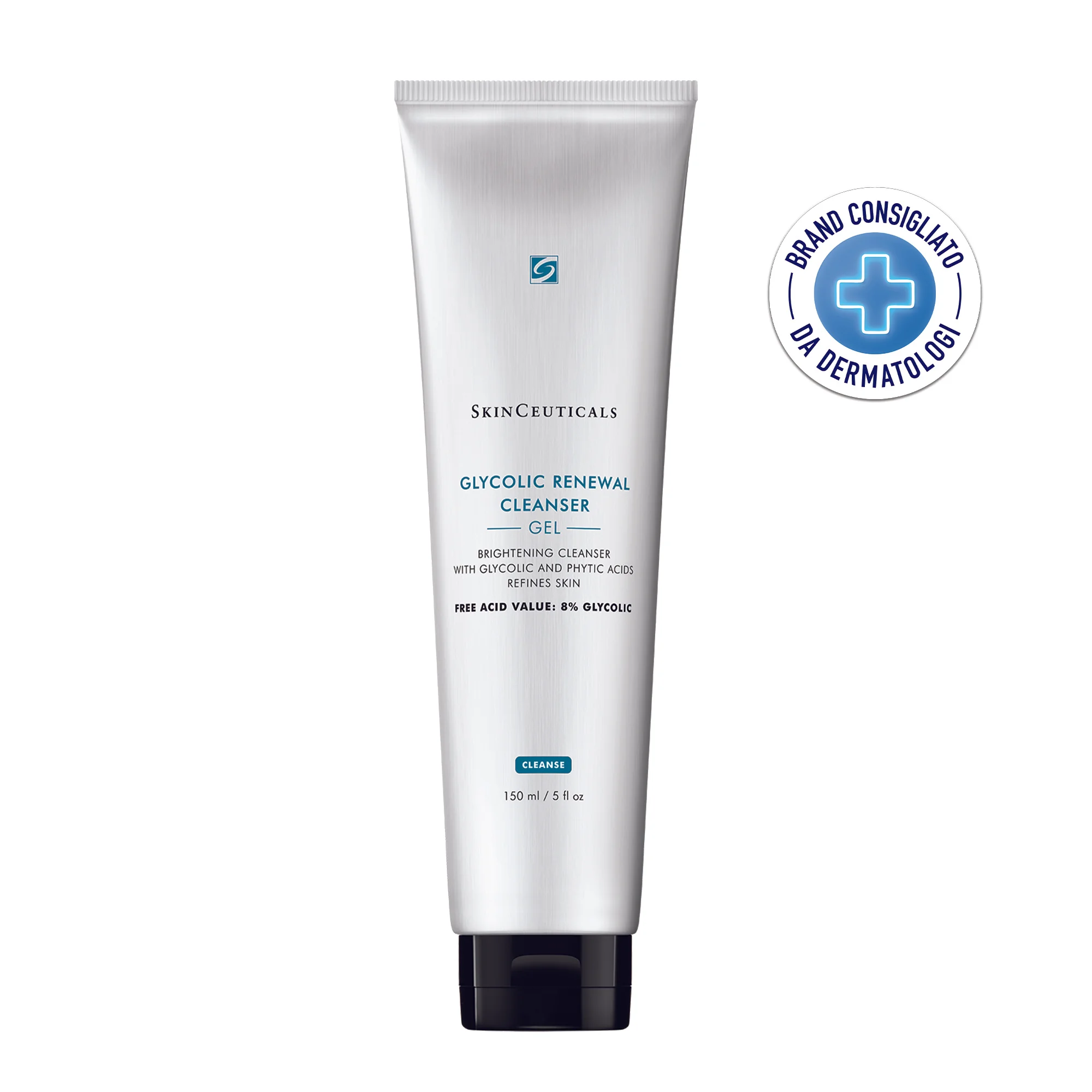 Skinceuticals Glycolic Renewal Cleanser Gel 150 ml Detergente Esfoliante con Acido Glicolico Per Rinnovare e Illuminare la Pelle