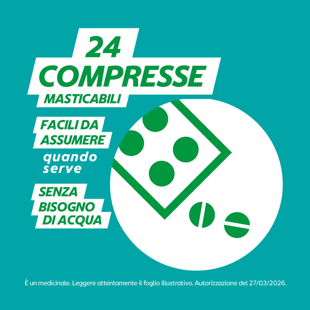Gaviscon Compresse Masticabili Aroma Menta 250 mg + 133,5 mg 24 Compresse Per Bruciore di Stomaco