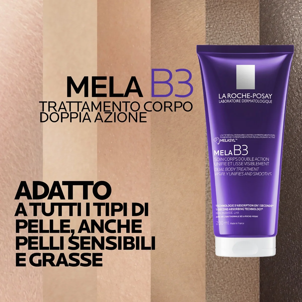 La Roche-Posay Mela B3 Trattamento corpo 200 ml Con Melasyl, Niacinamide e LHA