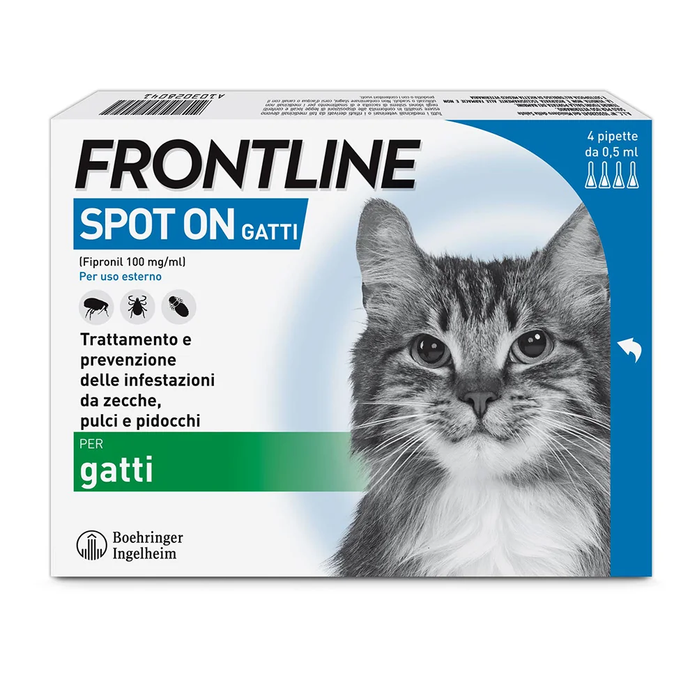Frontline Spot On Gatti X4 Antiparassitario Contro Pulci, Zecche E Pidocchi Prevenzione delle infezioni da zecche