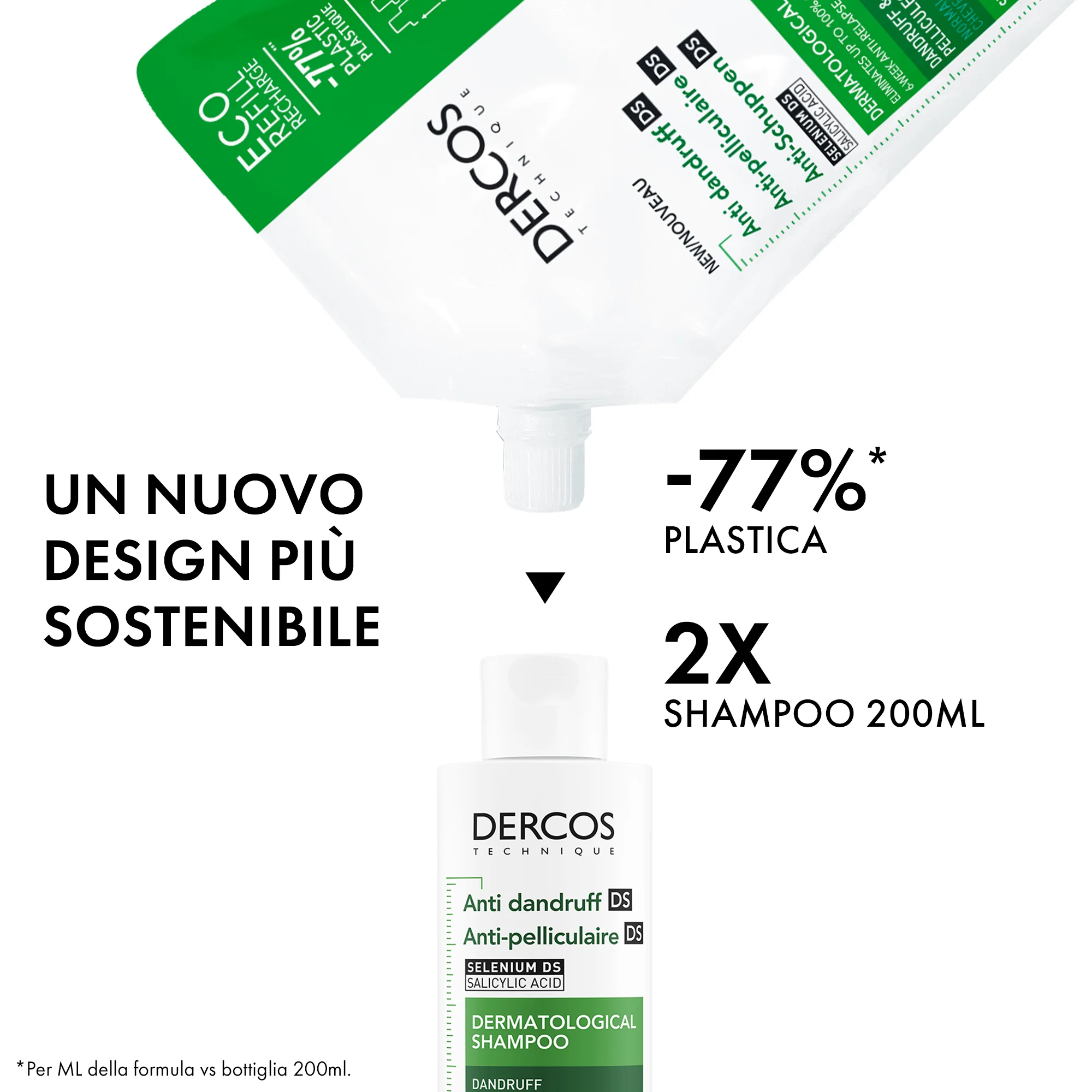 Vichy Dercos Technique 400 ml Shampoo Antiforfora per Capelli Normali e Grassi