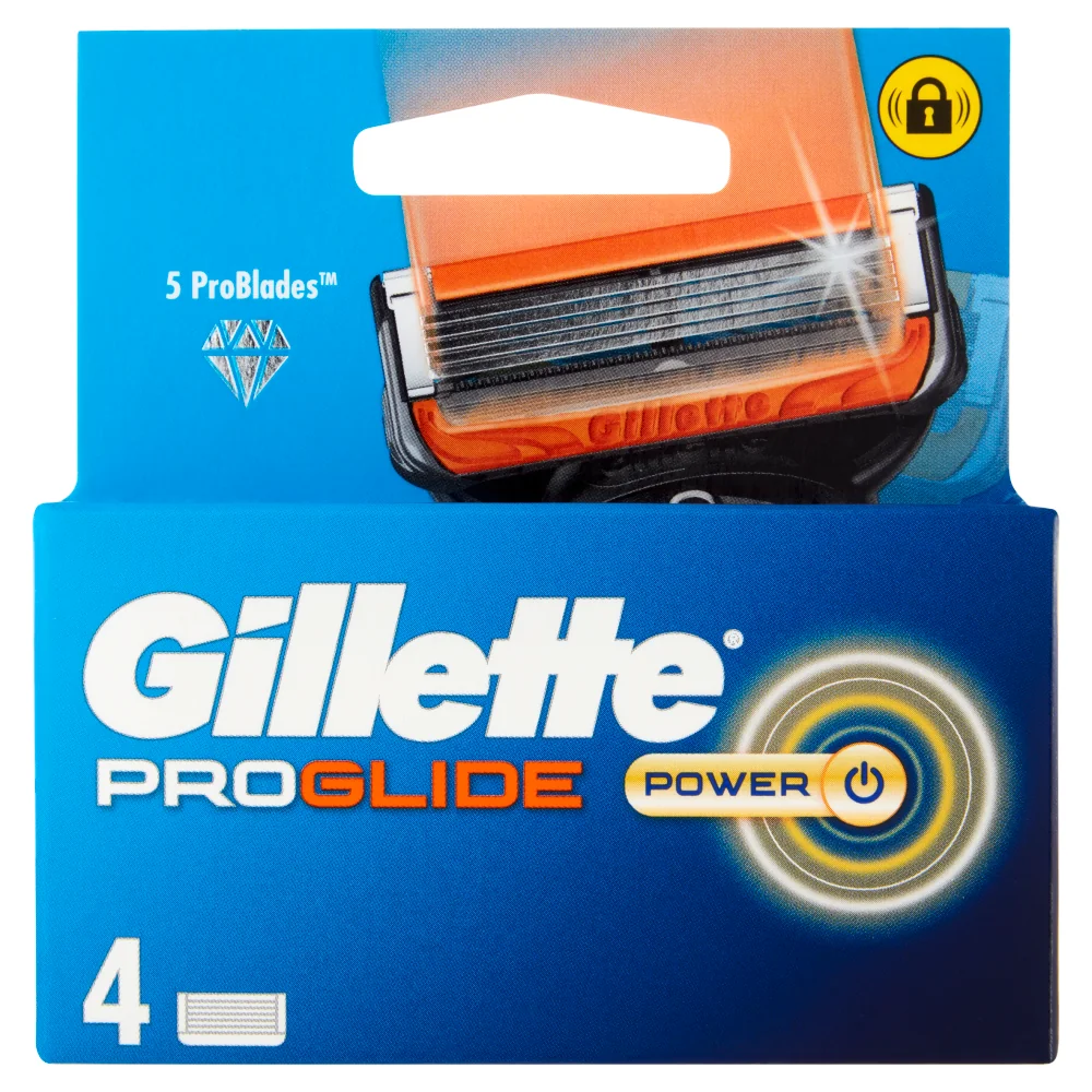 Gillette Lame ProGlide Pwr 4 Pezzi Lame Di Ricambio Per Rasoi Uomo