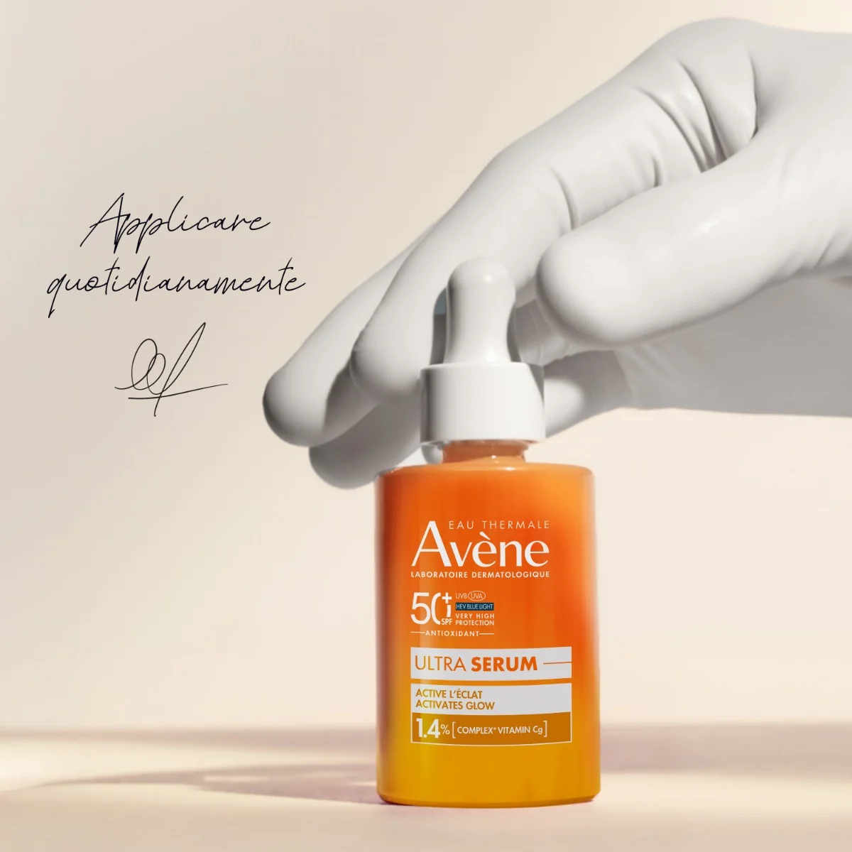 Avene Eau Thermale Avene Solare Ultra Siero Attiva La Luminosità SPF 50+ 30 ml Illumina e Sublima