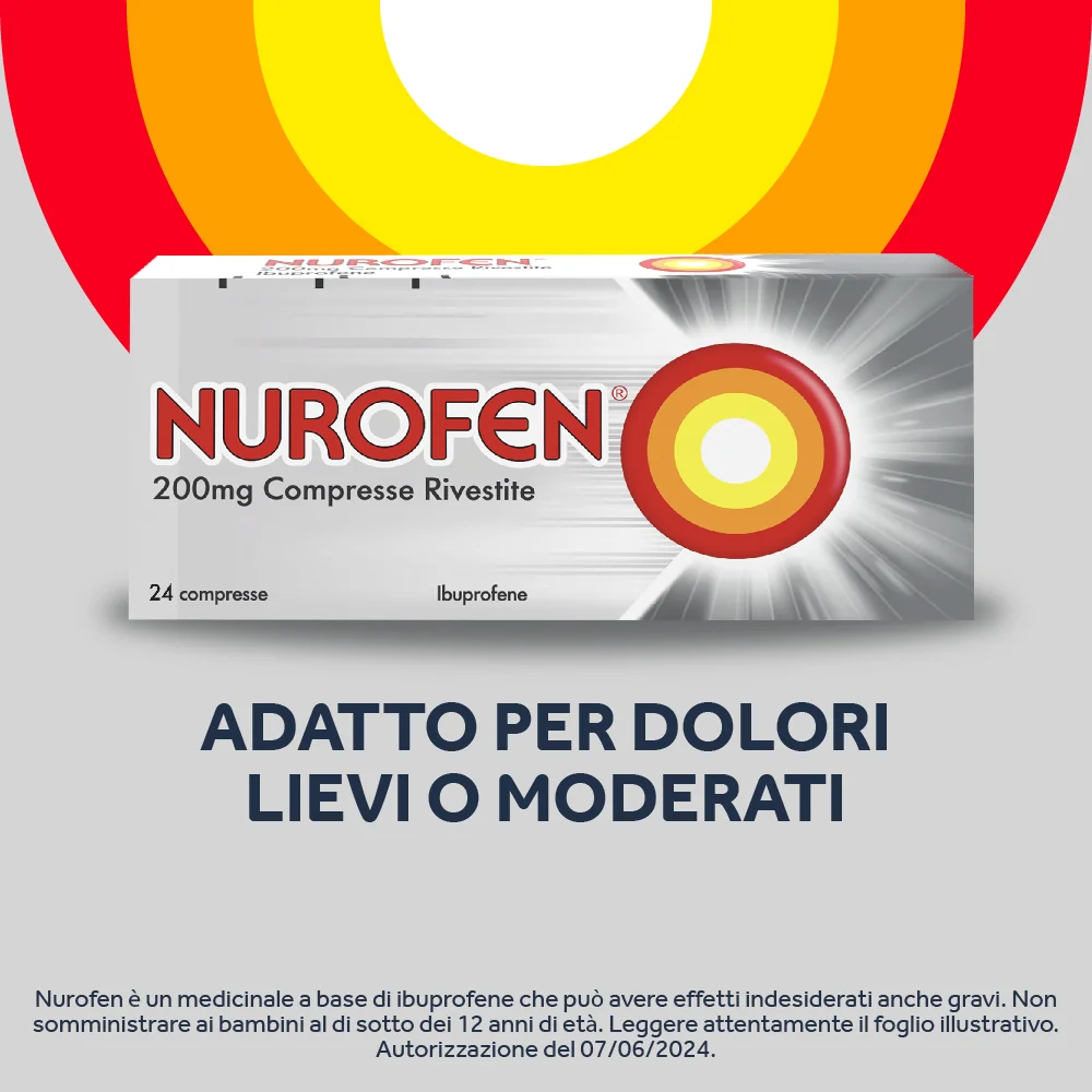 Nurofen 200 mg Ibuprofene Antidolorifico 24 Compresse Rivestite Antinfiammatorio