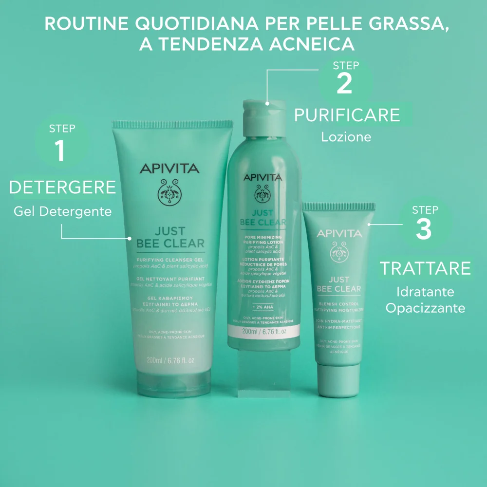 Apivita Just Bee Clear Hydra 40 ml Crema Idratante Opacizzante